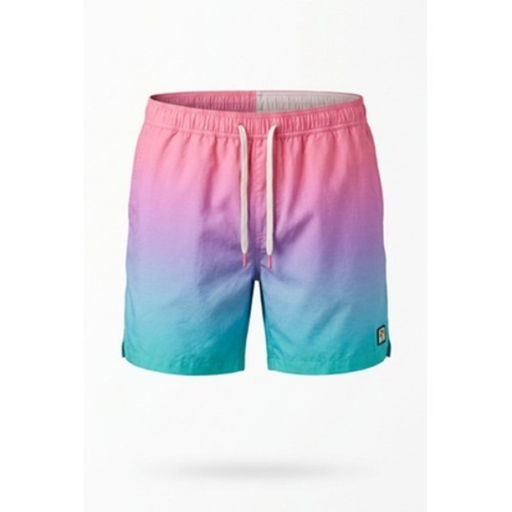 Marine‎ Layer Swim Shorts Men XL Pink Purple Teal Ombre Lined Trunks Beachy